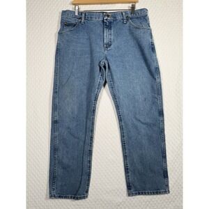 Wrangler Men Jeans 36X30 Blue Denim  47MWZ Regular Fit Logo Cowboy